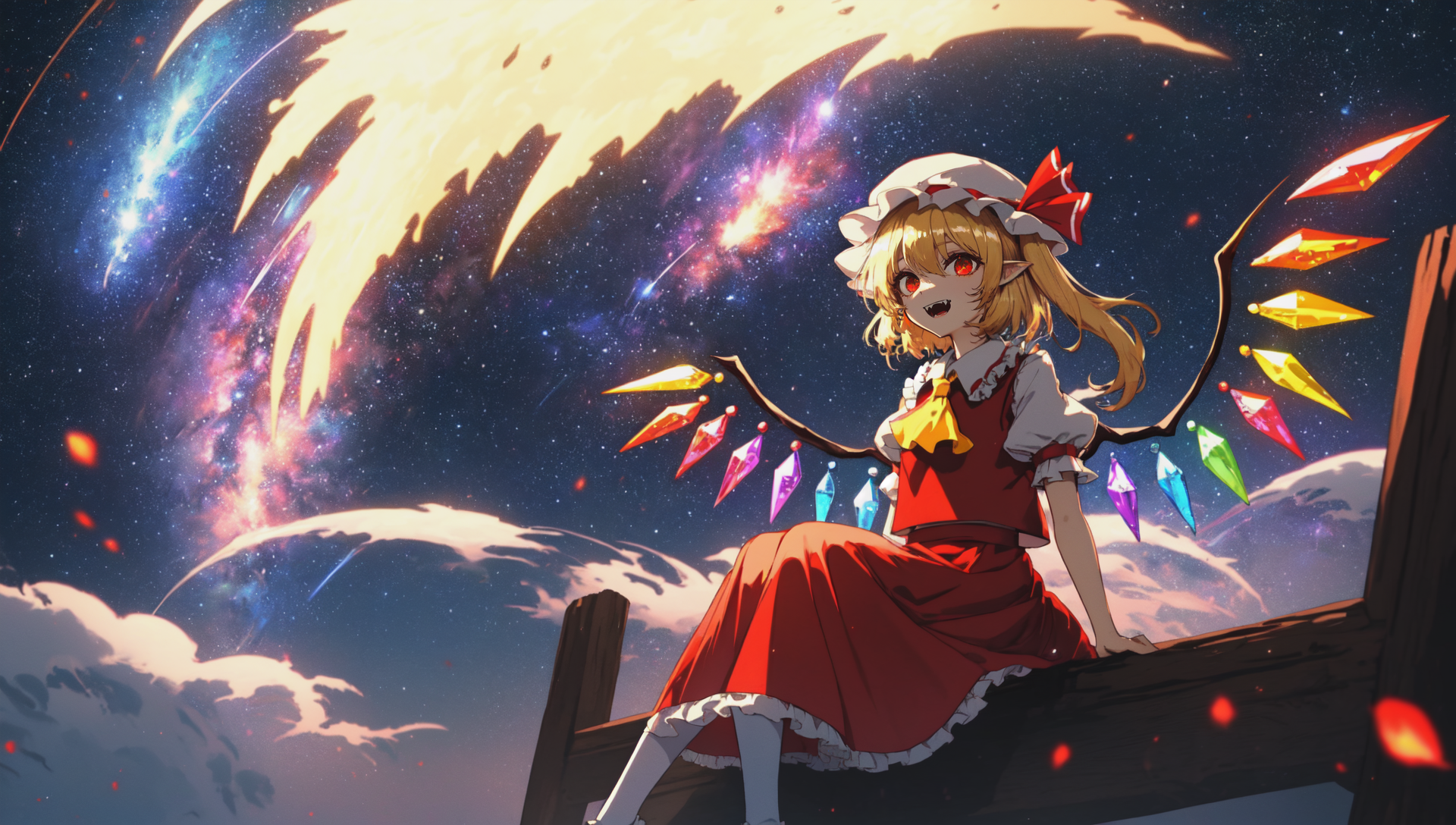 112910-966570766-1girl, (solo_1.2), flandre scarlet, touhou, sitting, looking down, pointy ears, ascot, blonde hair, fangs, collared shirt, frill.png